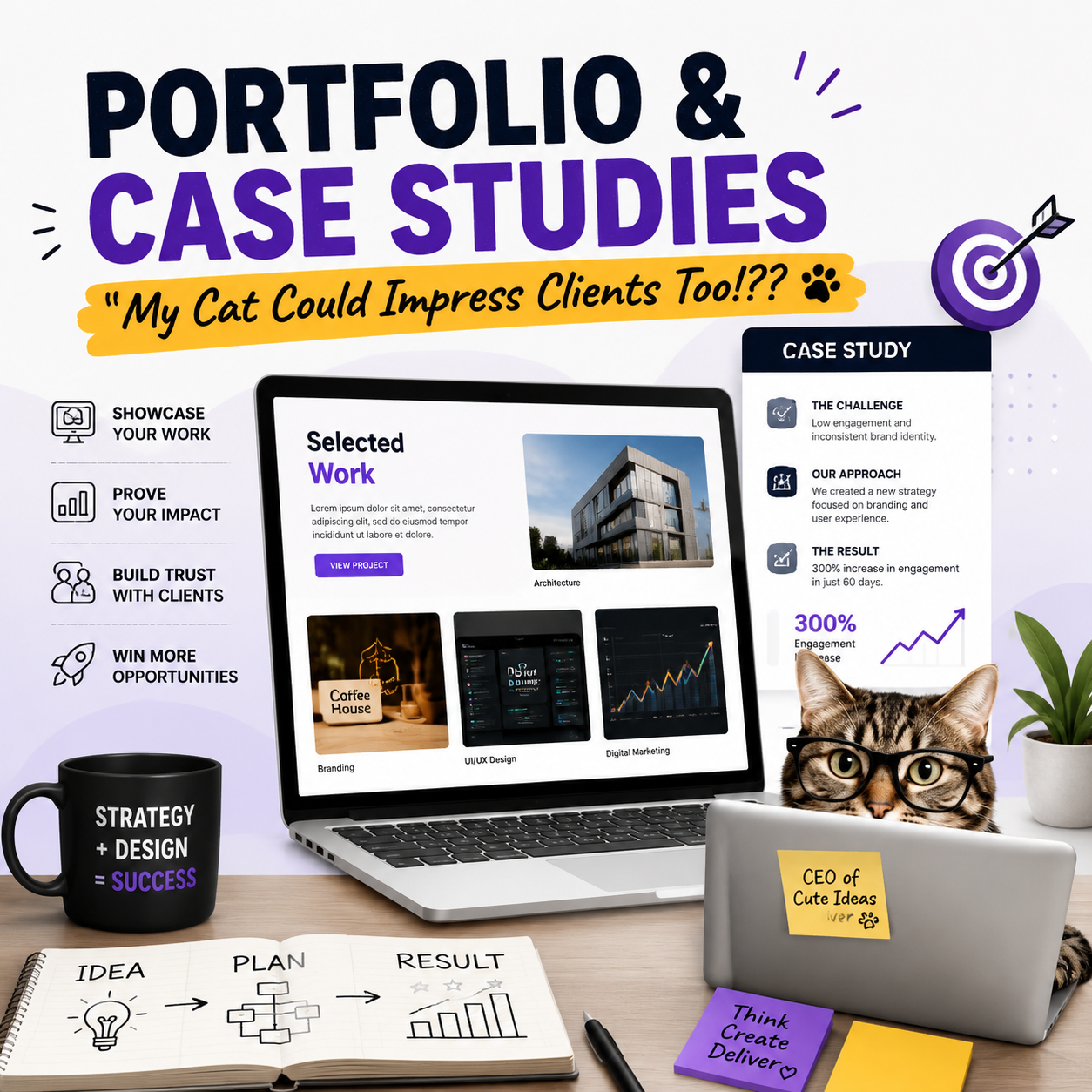 Portfolio & Case Studies: My Cat Could Impress Clients Too!??
